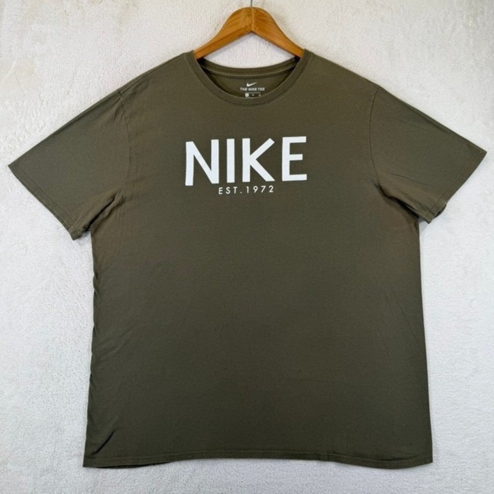 Nike Mens Graphic Tee Olive Green Est 1972 Athletic Cut T-Shirt XL